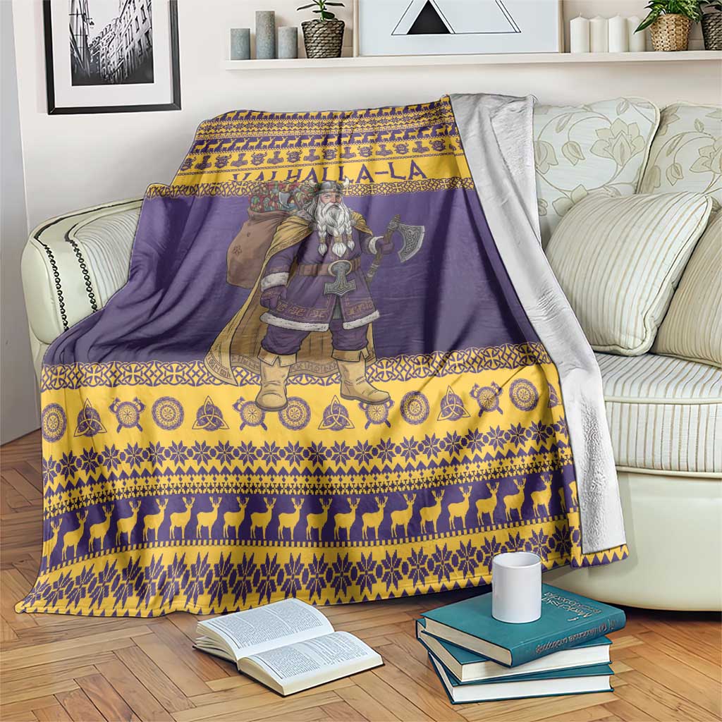 Merry Christmas from Vikingnations Blanket Valhalla-La Santa - Wonder Print Shop