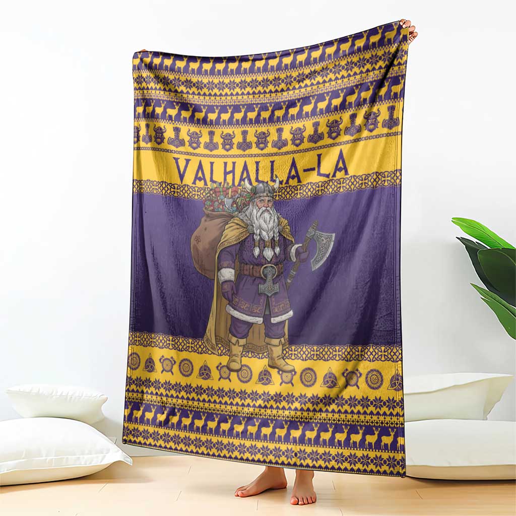 Merry Christmas from Vikingnations Blanket Valhalla-La Santa - Wonder Print Shop