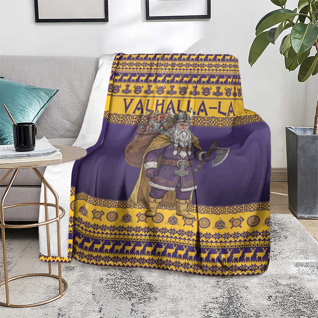 Merry Christmas from Vikingnations Blanket Valhalla-La Santa - Wonder Print Shop