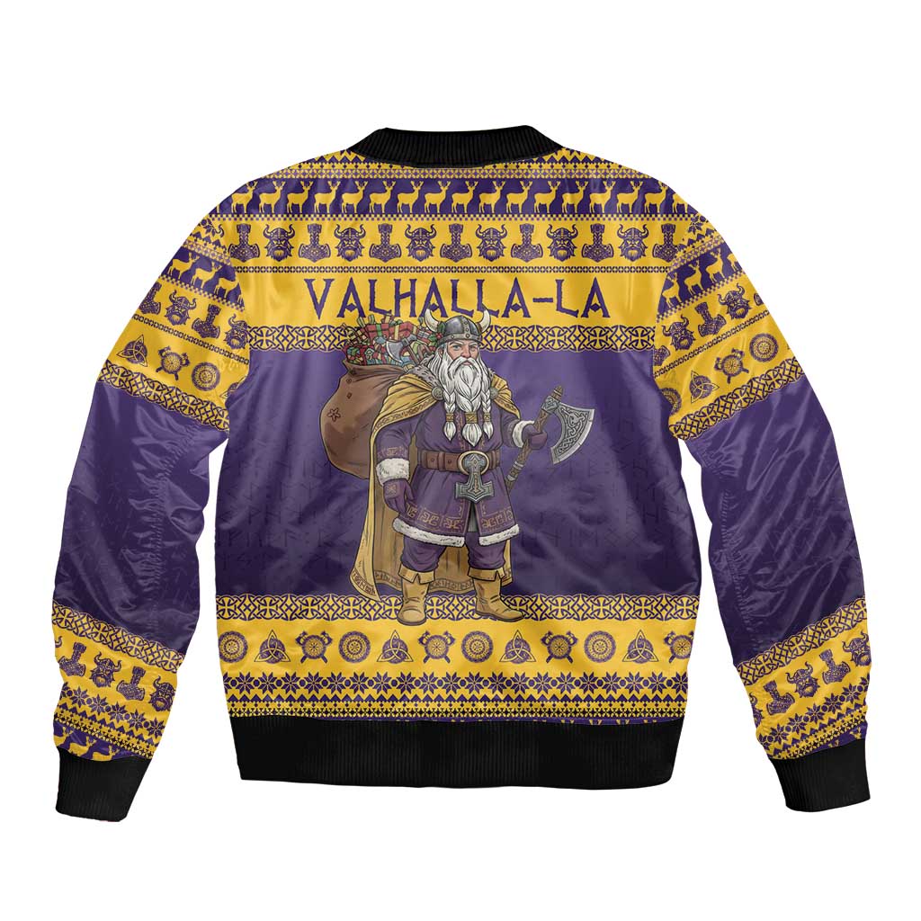 Merry Christmas from Vikingnations Bomber Jacket Valhalla-La Santa - Wonder Print Shop