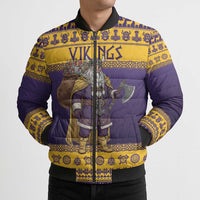 Merry Christmas from Vikingnations Bomber Puffer Jacket Valhalla-La Santa - Wonder Print Shop