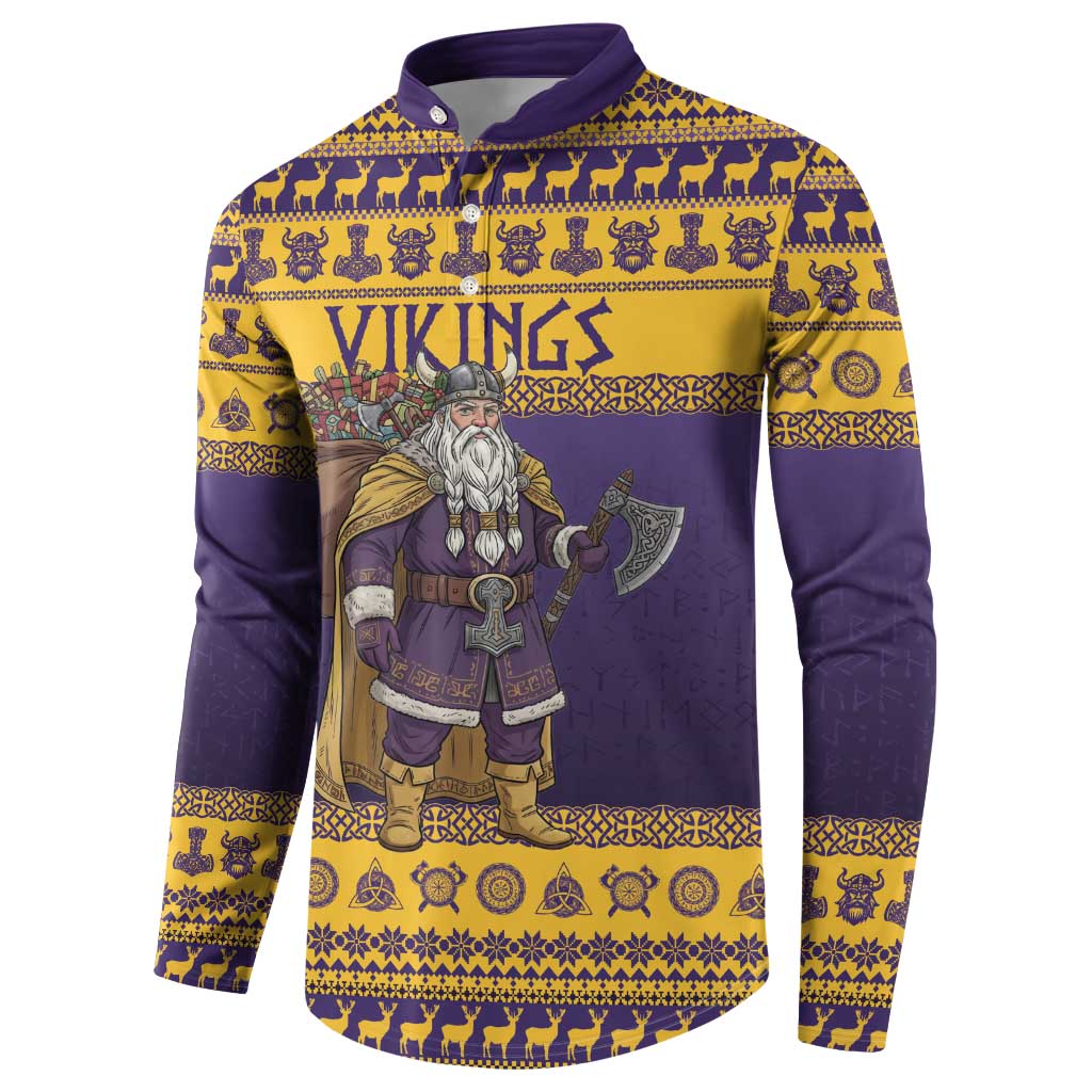 Merry Christmas from Vikingnations Button Sweatshirt Valhalla-La Santa - Wonder Print Shop