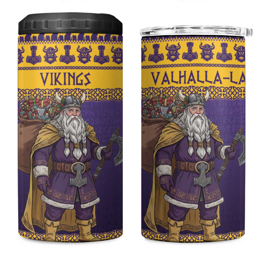 Merry Christmas from Vikingnations 4 in 1 Can Cooler Tumbler Valhalla-La Santa - Wonder Print Shop