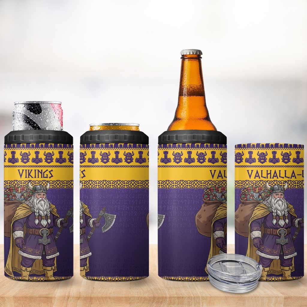 Merry Christmas from Vikingnations 4 in 1 Can Cooler Tumbler Valhalla-La Santa - Wonder Print Shop