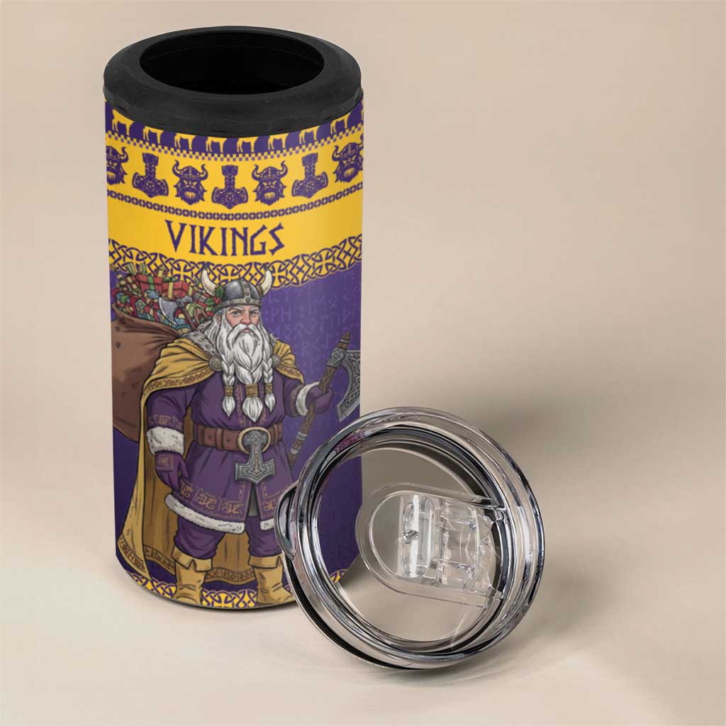 Merry Christmas from Vikingnations 4 in 1 Can Cooler Tumbler Valhalla-La Santa - Wonder Print Shop