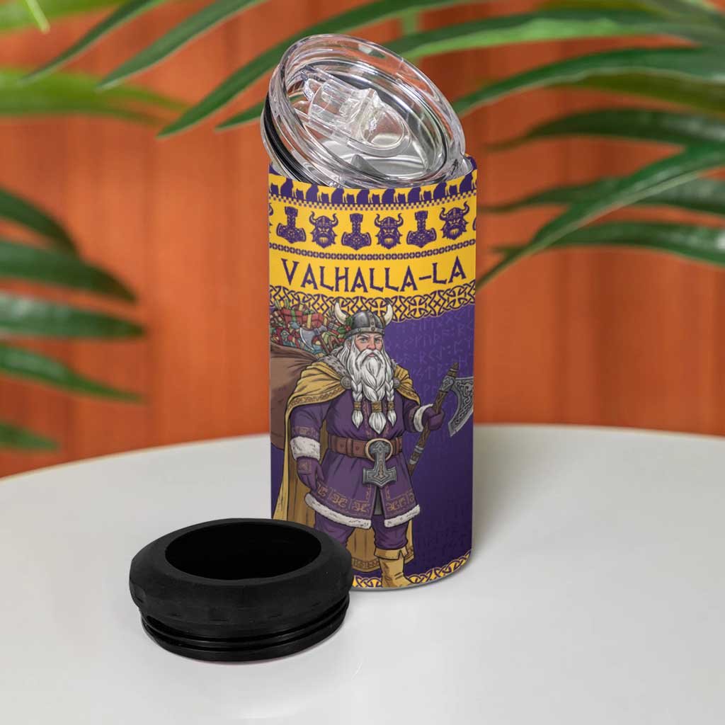 Merry Christmas from Vikingnations 4 in 1 Can Cooler Tumbler Valhalla-La Santa - Wonder Print Shop