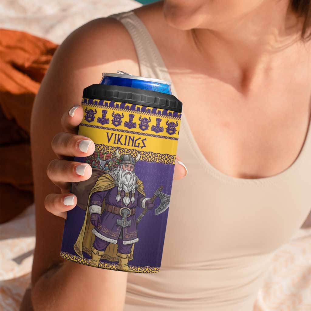 Merry Christmas from Vikingnations 4 in 1 Can Cooler Tumbler Valhalla-La Santa - Wonder Print Shop