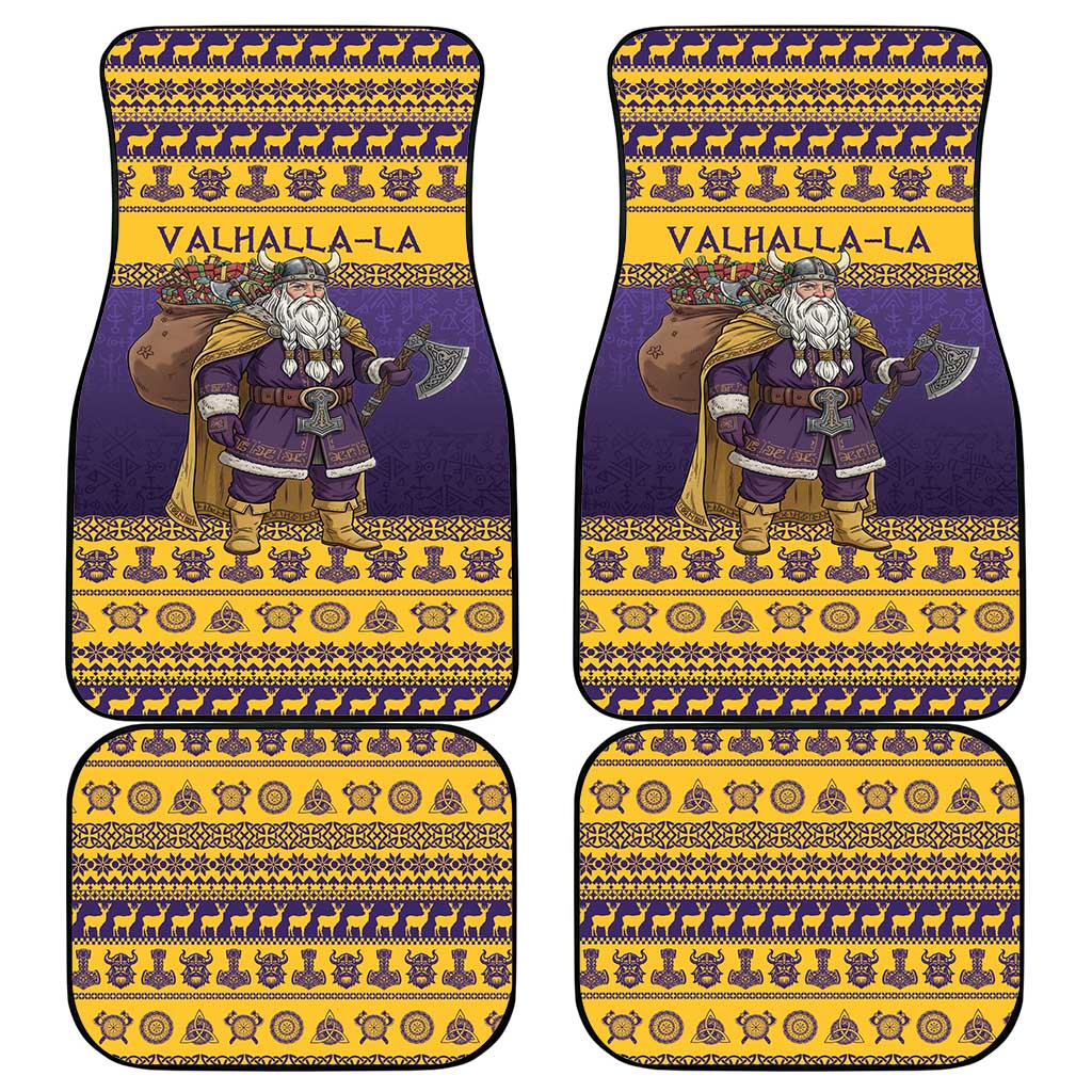 Merry Christmas from Vikingnations Car Mats Valhalla-La Santa - Wonder Print Shop
