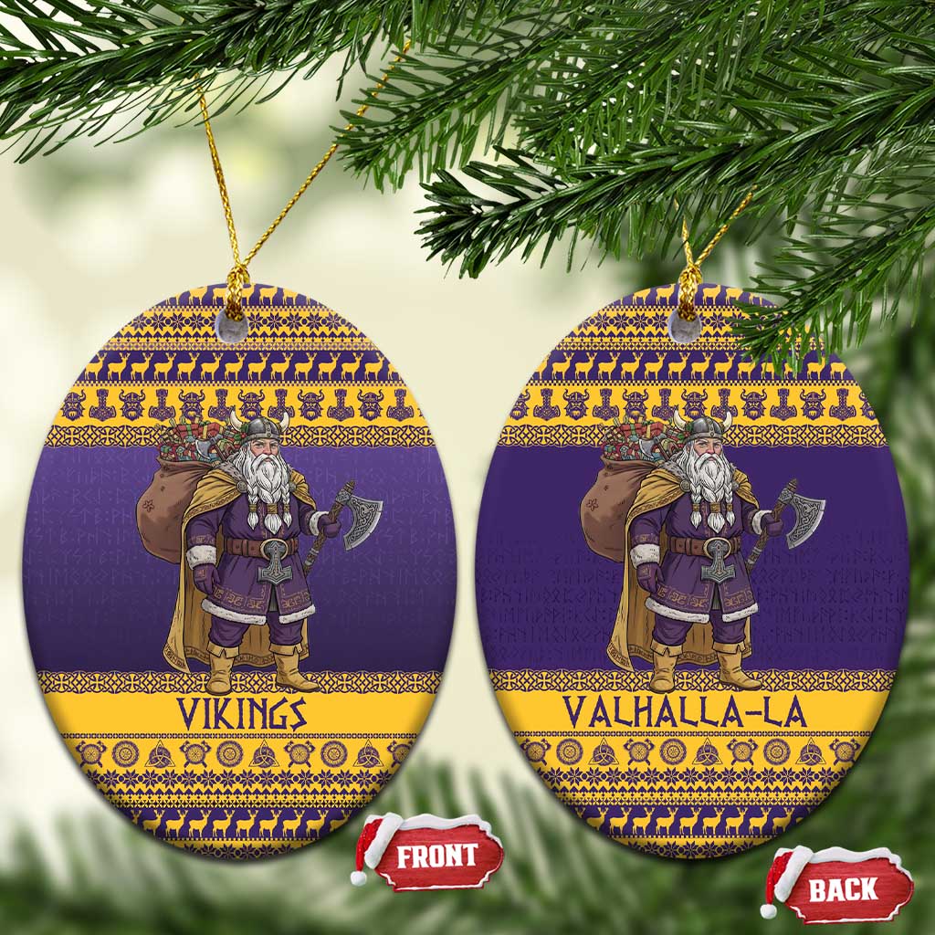 Merry Christmas from Vikingnations Ceramic Ornament Valhalla-La Santa - Wonder Print Shop