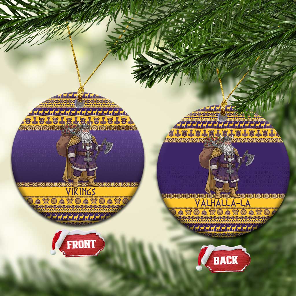 Merry Christmas from Vikingnations Ceramic Ornament Valhalla-La Santa - Wonder Print Shop