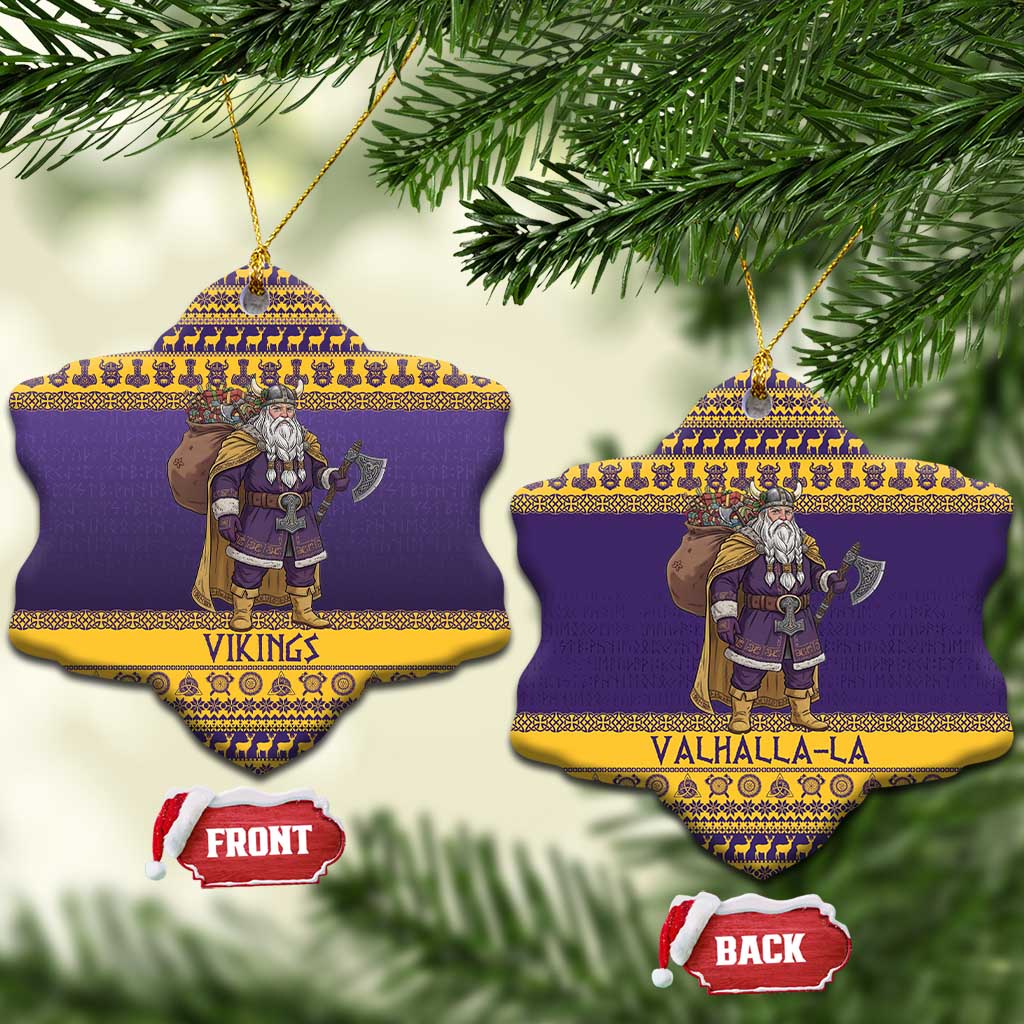 Merry Christmas from Vikingnations Ceramic Ornament Valhalla-La Santa - Wonder Print Shop