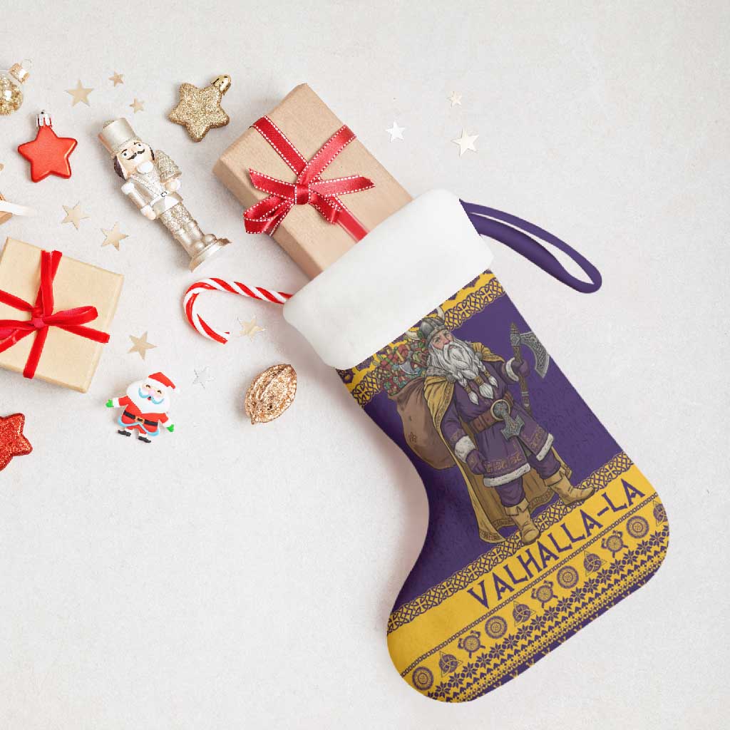 Merry Christmas from Vikingnations Christmas Stocking Valhalla-La Santa - Wonder Print Shop