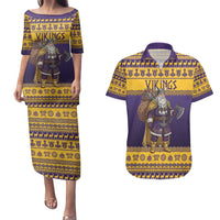 Merry Christmas from Vikingnations Couples Matching Puletasi and Hawaiian Shirt Valhalla-La Santa - Wonder Print Shop