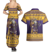 Merry Christmas from Vikingnations Couples Matching Summer Maxi Dress and Hawaiian Shirt Valhalla-La Santa - Wonder Print Shop