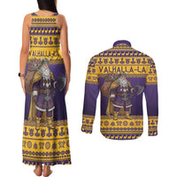 Merry Christmas from Vikingnations Couples Matching Tank Maxi Dress and Long Sleeve Button Shirt Valhalla-La Santa - Wonder Print Shop