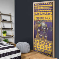 Merry Christmas from Vikingnations Door Cover Valhalla-La Santa - Wonder Print Shop