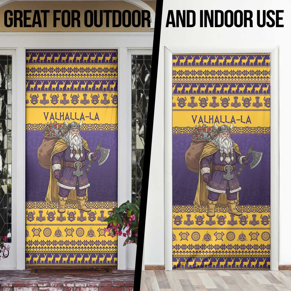 Merry Christmas from Vikingnations Door Cover Valhalla-La Santa - Wonder Print Shop