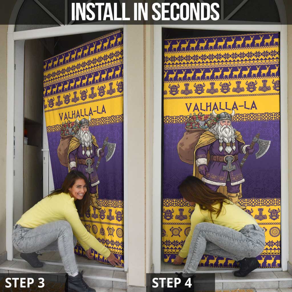Merry Christmas from Vikingnations Door Cover Valhalla-La Santa - Wonder Print Shop