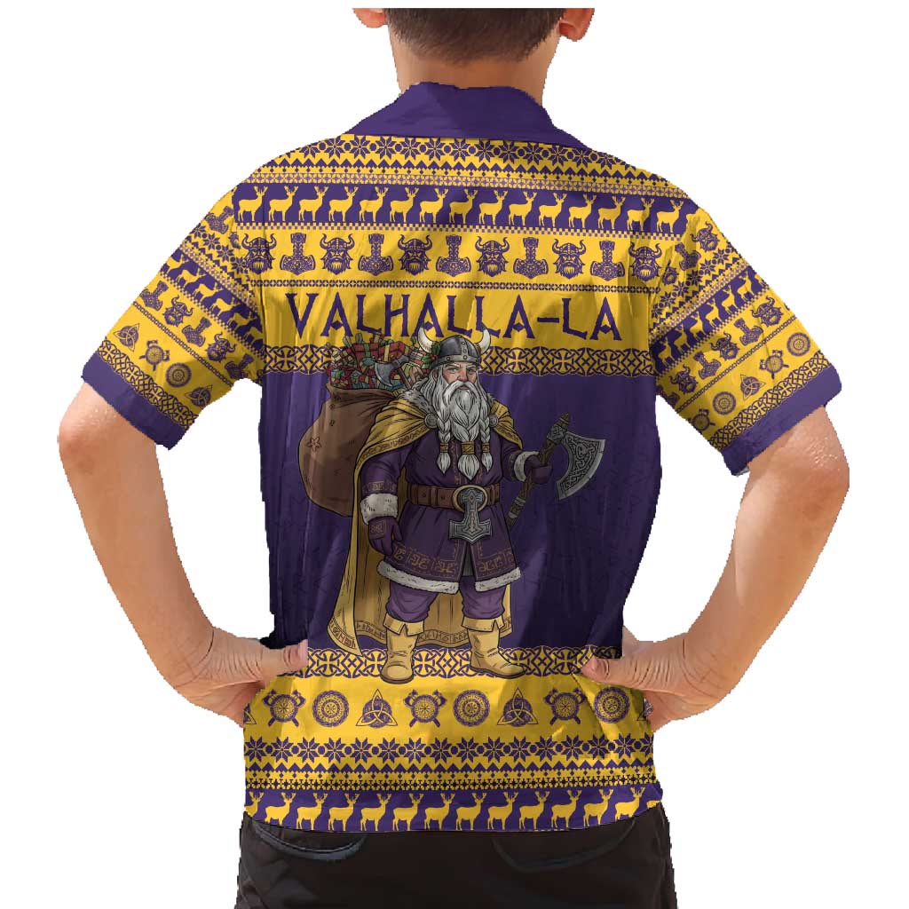 Merry Christmas from Vikingnations Family Matching Mermaid Dress and Hawaiian Shirt Valhalla-La Santa - Wonder Print Shop