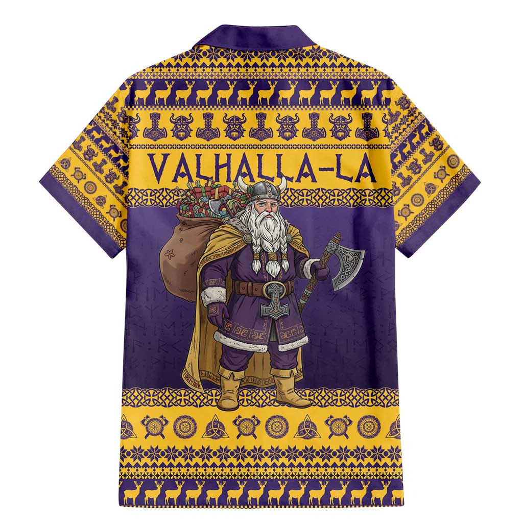 Merry Christmas from Vikingnations Family Matching Mermaid Dress and Hawaiian Shirt Valhalla-La Santa - Wonder Print Shop