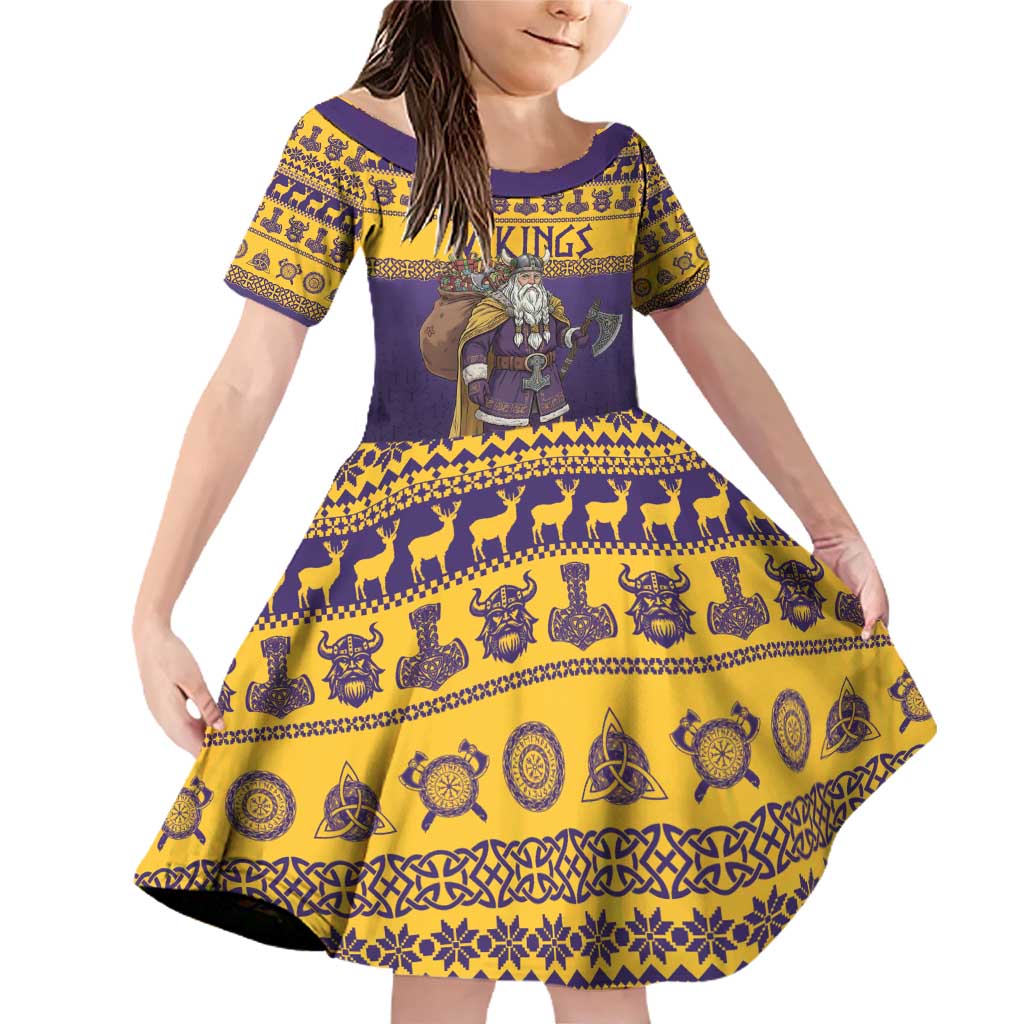 Merry Christmas from Vikingnations Family Matching Off Shoulder Short Dress and Hawaiian Shirt Valhalla-La Santa - Wonder Print Shop