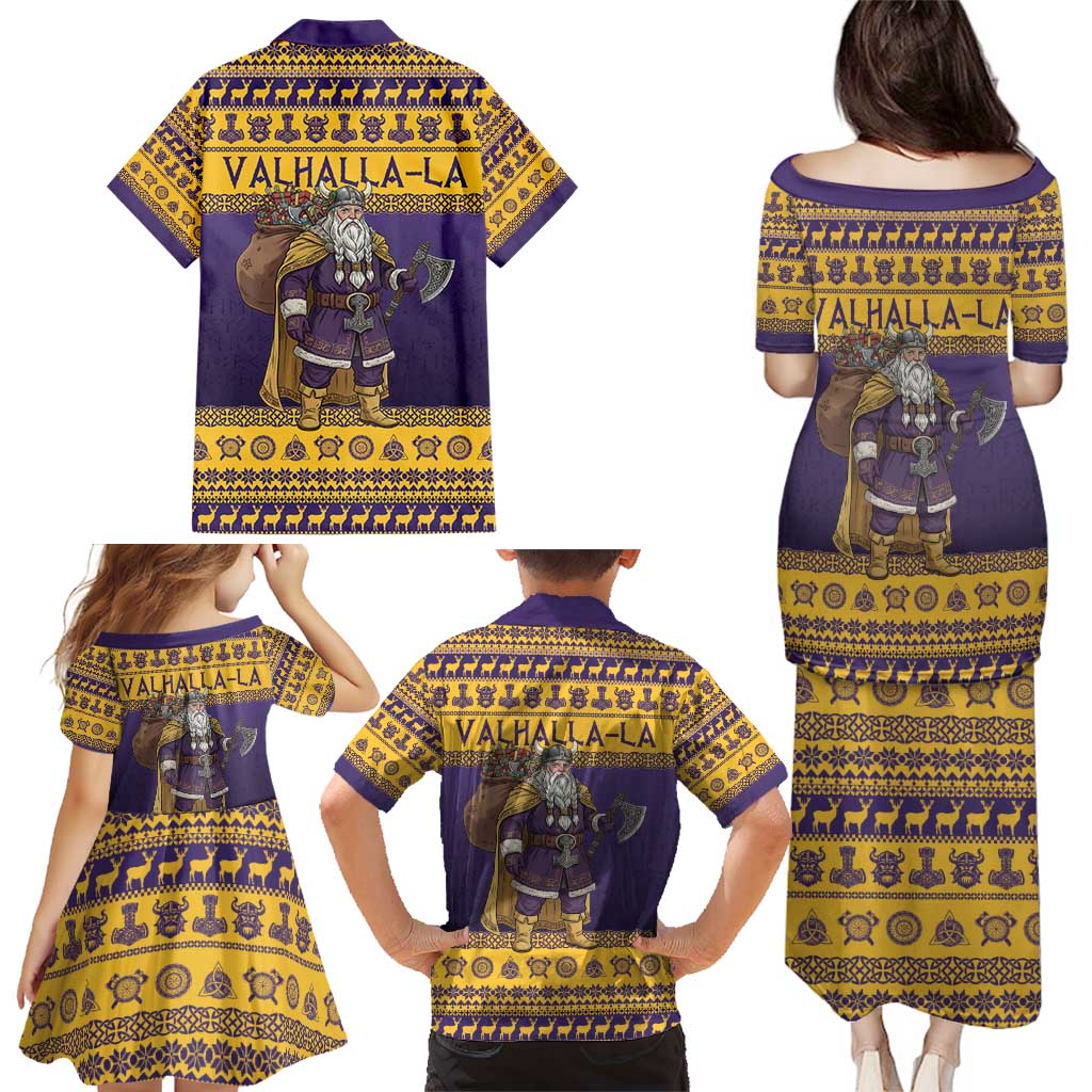 Merry Christmas from Vikingnations Family Matching Puletasi and Hawaiian Shirt Valhalla-La Santa - Wonder Print Shop