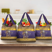 Merry Christmas from Vikingnations Grocery Bag Valhalla-La Santa - Wonder Print Shop