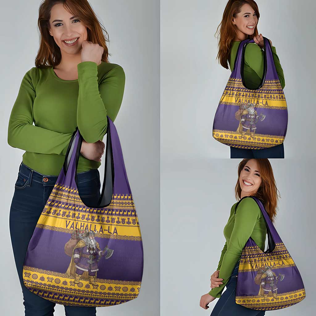 Merry Christmas from Vikingnations Grocery Bag Valhalla-La Santa - Wonder Print Shop