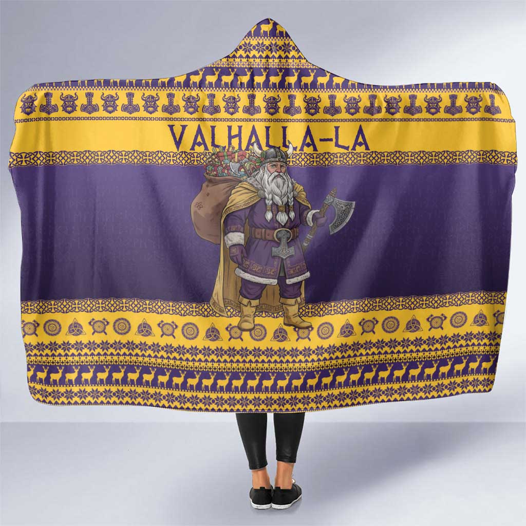 Merry Christmas from Vikingnations Hooded Blanket Valhalla-La Santa - Wonder Print Shop
