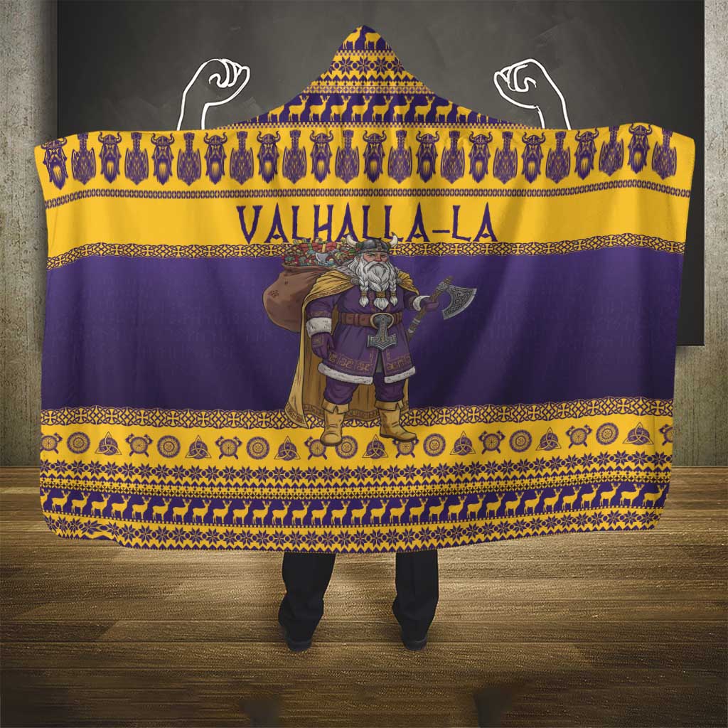 Merry Christmas from Vikingnations Hooded Blanket Valhalla-La Santa - Wonder Print Shop