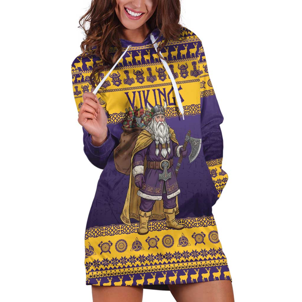 Merry Christmas from Vikingnations Hoodie Dress Valhalla-La Santa - Wonder Print Shop
