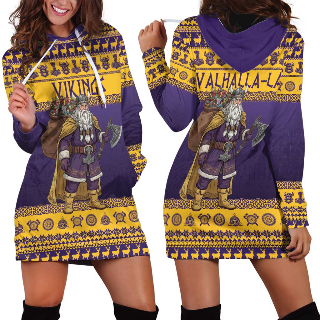 Merry Christmas from Vikingnations Hoodie Dress Valhalla-La Santa - Wonder Print Shop
