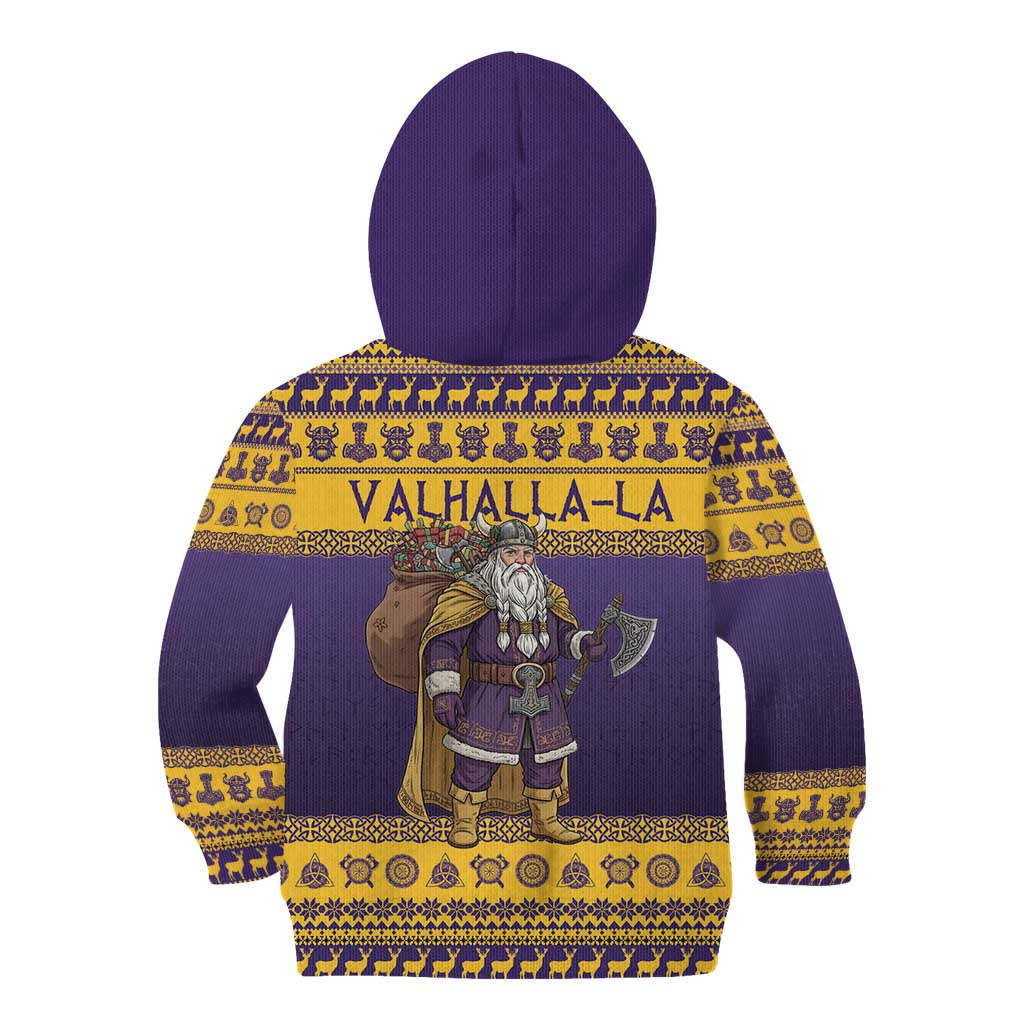 Merry Christmas from Vikingnations Kid Hoodie Valhalla-La Santa - Wonder Print Shop