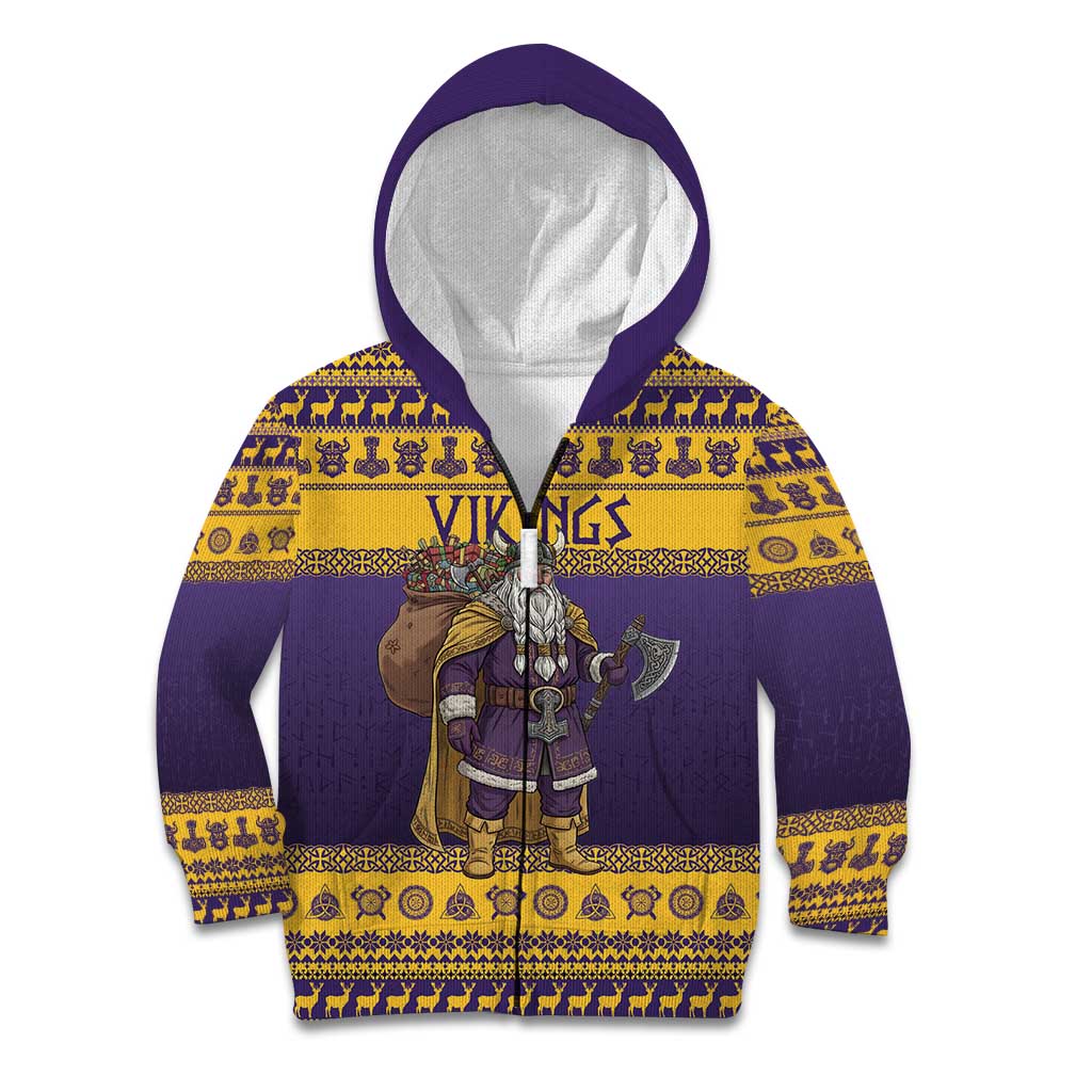 Merry Christmas from Vikingnations Kid Hoodie Valhalla-La Santa - Wonder Print Shop