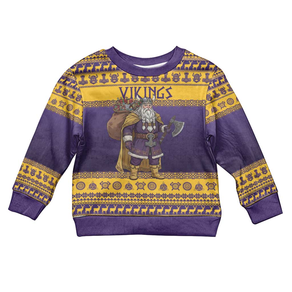Merry Christmas from Vikingnations Kid Ugly Christmas Sweater Valhalla-La Santa - Wonder Print Shop
