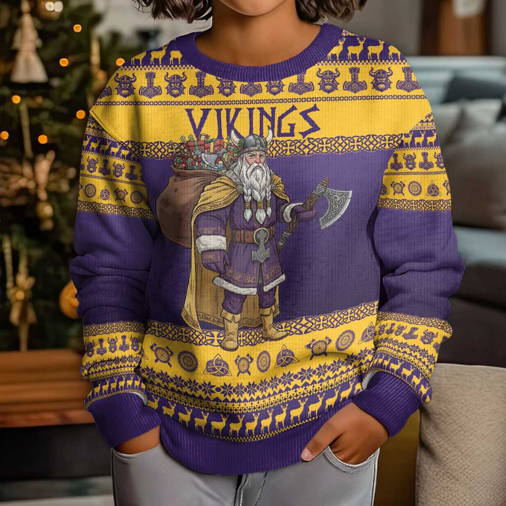 Merry Christmas from Vikingnations Kid Ugly Christmas Sweater Valhalla-La Santa - Wonder Print Shop
