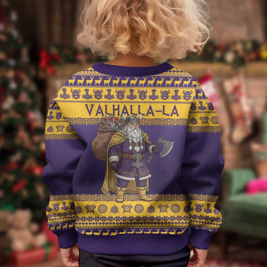 Merry Christmas from Vikingnations Kid Ugly Christmas Sweater Valhalla-La Santa - Wonder Print Shop
