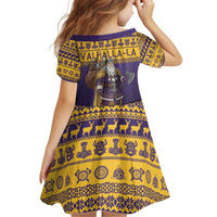 Merry Christmas from Vikingnations Kid Short Sleeve Dress Valhalla-La Santa - Wonder Print Shop