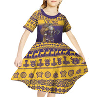 Merry Christmas from Vikingnations Kid Short Sleeve Dress Valhalla-La Santa - Wonder Print Shop