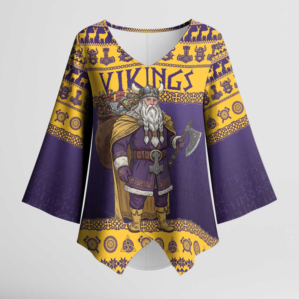 Merry Christmas from Vikingnations Kimono Sleeve Blouse Valhalla-La Santa - Wonder Print Shop