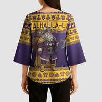 Merry Christmas from Vikingnations Kimono Sleeve Blouse Valhalla-La Santa - Wonder Print Shop