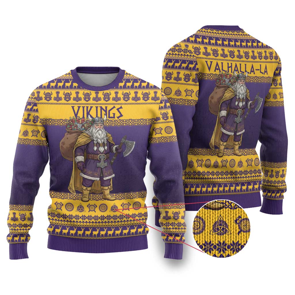 Merry Christmas from Vikingnations Ugly Christmas Sweater Valhalla-La Santa - Wonder Print Shop