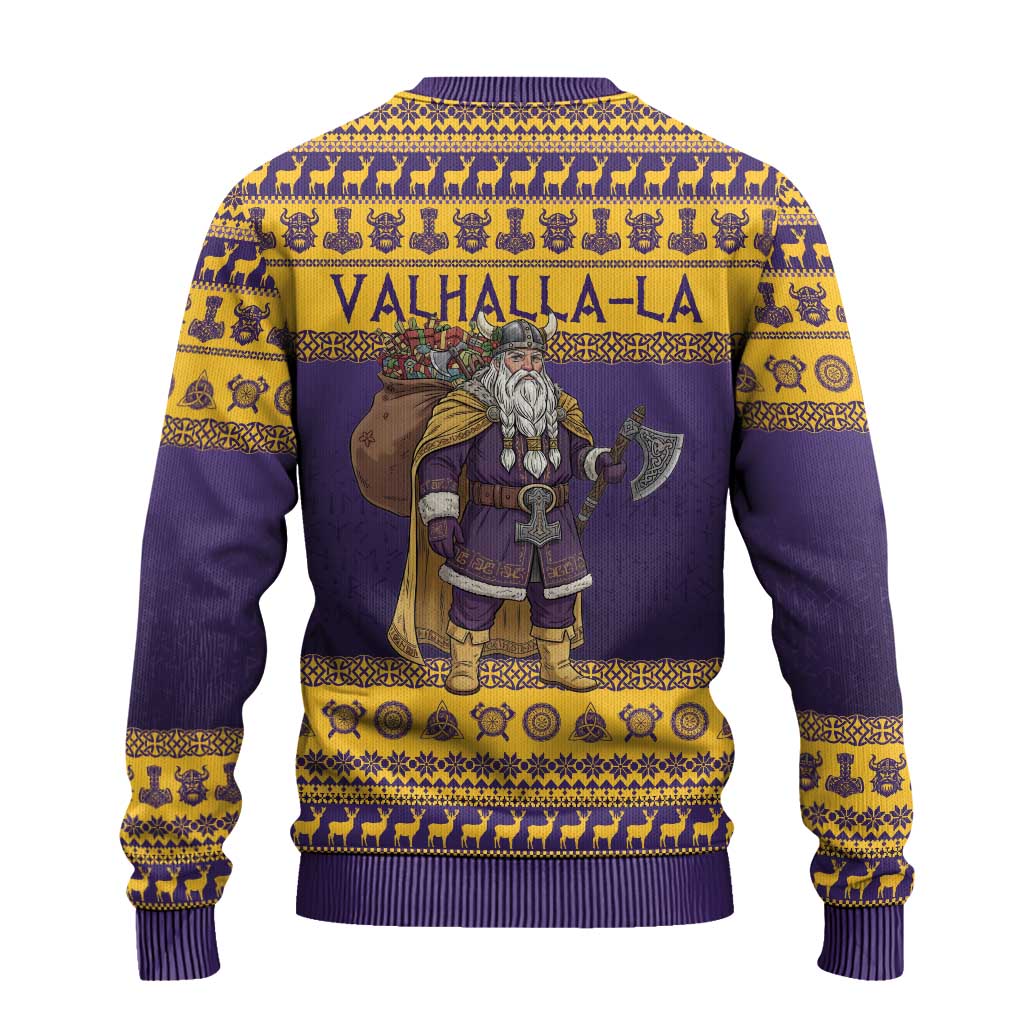 Merry Christmas from Vikingnations Ugly Christmas Sweater Valhalla-La Santa - Wonder Print Shop