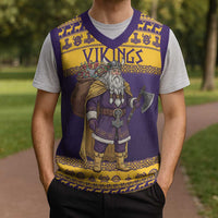 Merry Christmas from Vikingnations Christmas Knitted V-Neck Vest Valhalla-La Santa - Wonder Print Shop