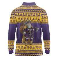 Merry Christmas from Vikingnations Long Sleeve Polo Shirt Valhalla-La Santa - Wonder Print Shop