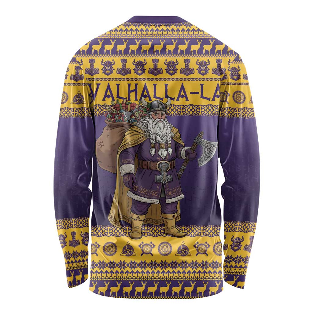 Merry Christmas from Vikingnations Long Sleeve Shirt Valhalla-La Santa - Wonder Print Shop