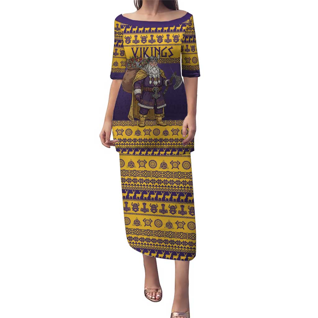 Merry Christmas from Vikingnations Puletasi Valhalla-La Santa - Wonder Print Shop