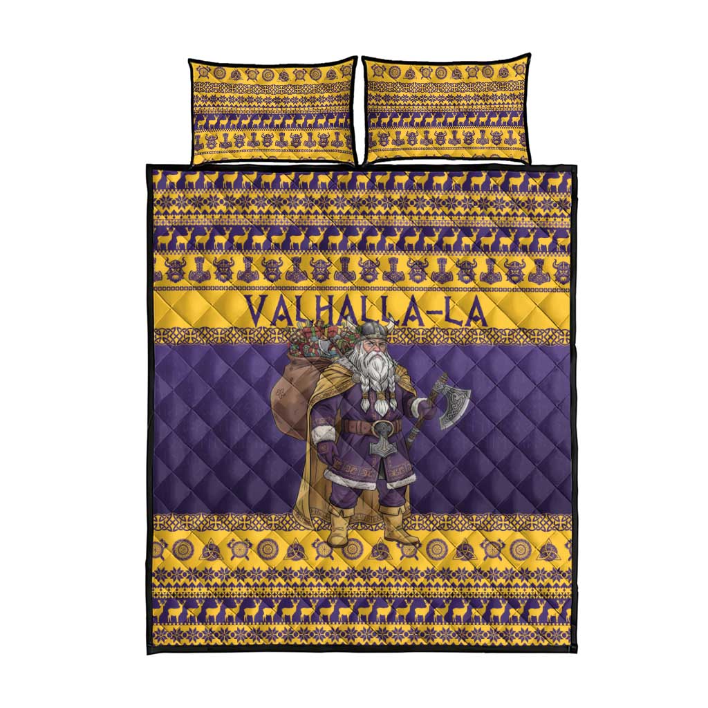 Merry Christmas from Vikingnations Quilt Bed Set Valhalla-La Santa - Wonder Print Shop