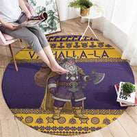 Merry Christmas from Vikingnations Round Carpet Valhalla-La Santa - Wonder Print Shop