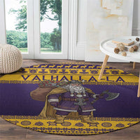 Merry Christmas from Vikingnations Round Carpet Valhalla-La Santa - Wonder Print Shop